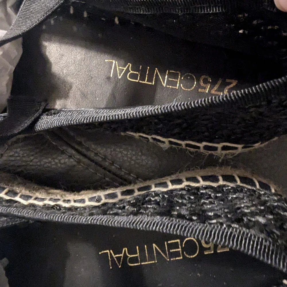 275 Central Manaea Mary Jane Espadrille Black & Natural NEW Size 37 Or US 7 $156